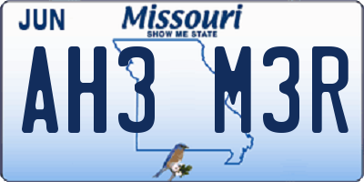 MO license plate AH3M3R