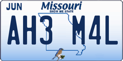 MO license plate AH3M4L