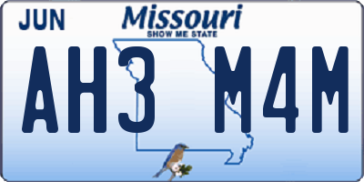 MO license plate AH3M4M