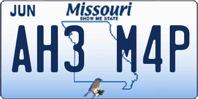 MO license plate AH3M4P