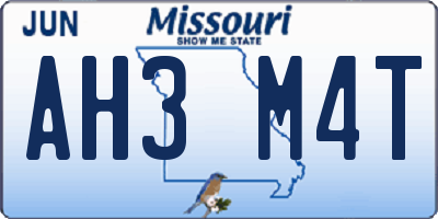MO license plate AH3M4T