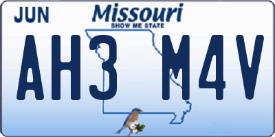 MO license plate AH3M4V