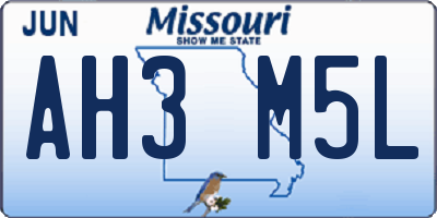 MO license plate AH3M5L