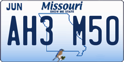 MO license plate AH3M5O