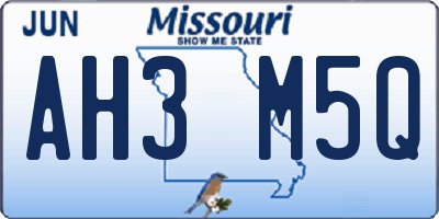 MO license plate AH3M5Q