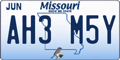 MO license plate AH3M5Y