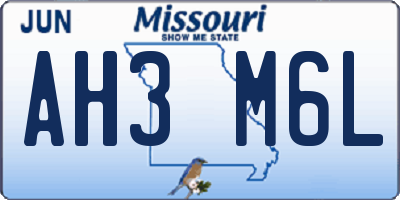 MO license plate AH3M6L