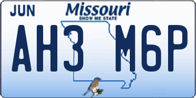 MO license plate AH3M6P