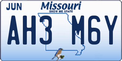 MO license plate AH3M6Y