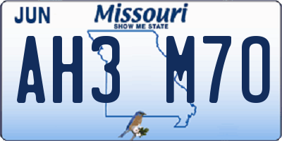 MO license plate AH3M7O