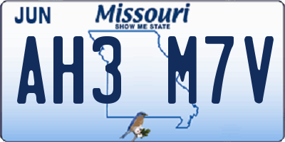 MO license plate AH3M7V