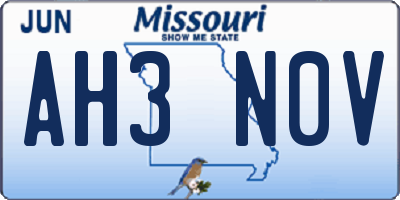 MO license plate AH3N0V