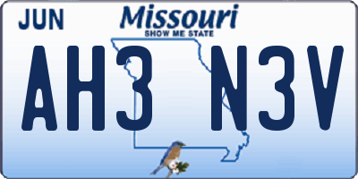 MO license plate AH3N3V