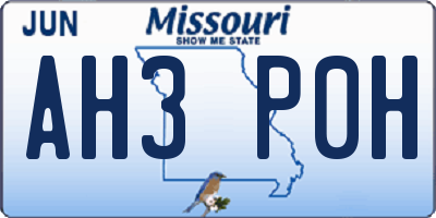 MO license plate AH3P0H