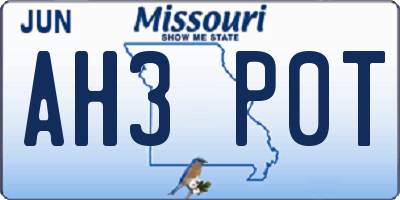 MO license plate AH3P0T