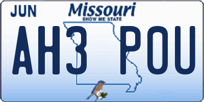 MO license plate AH3P0U