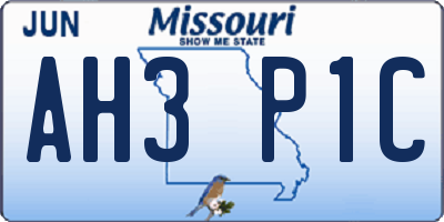 MO license plate AH3P1C