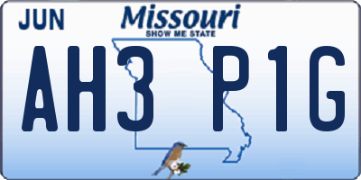 MO license plate AH3P1G