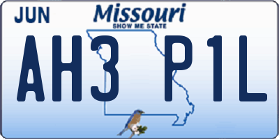 MO license plate AH3P1L