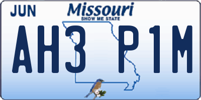 MO license plate AH3P1M