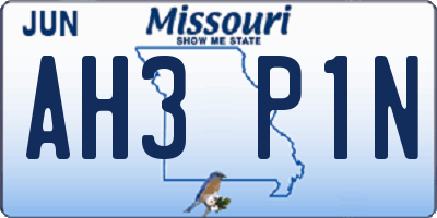 MO license plate AH3P1N