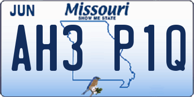 MO license plate AH3P1Q