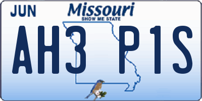 MO license plate AH3P1S