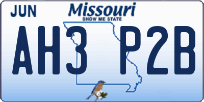 MO license plate AH3P2B