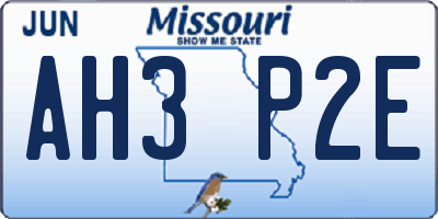 MO license plate AH3P2E