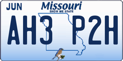 MO license plate AH3P2H