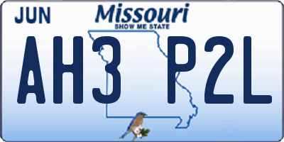 MO license plate AH3P2L