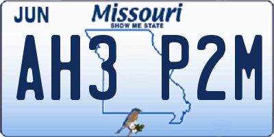MO license plate AH3P2M