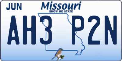 MO license plate AH3P2N