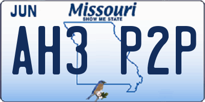 MO license plate AH3P2P