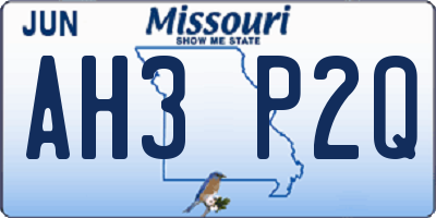 MO license plate AH3P2Q