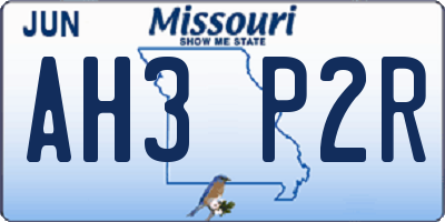 MO license plate AH3P2R