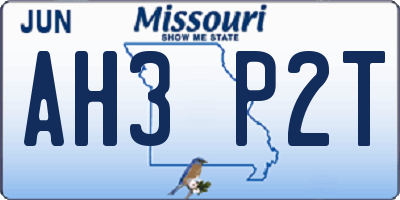 MO license plate AH3P2T