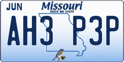 MO license plate AH3P3P