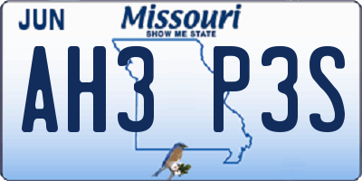 MO license plate AH3P3S
