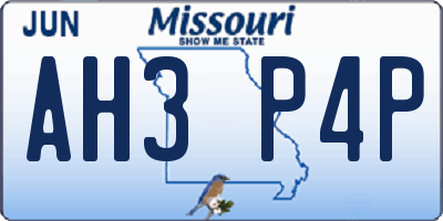 MO license plate AH3P4P