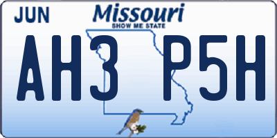 MO license plate AH3P5H