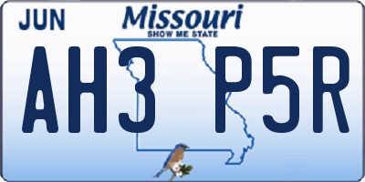 MO license plate AH3P5R