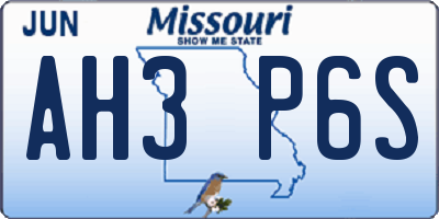 MO license plate AH3P6S