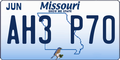 MO license plate AH3P7O