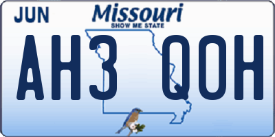 MO license plate AH3Q0H