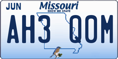MO license plate AH3Q0M
