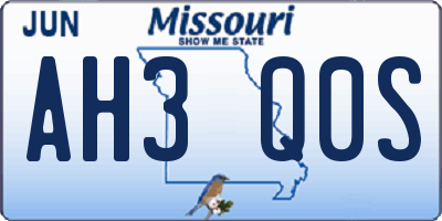 MO license plate AH3Q0S