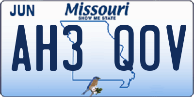 MO license plate AH3Q0V