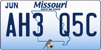 MO license plate AH3Q5C
