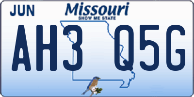 MO license plate AH3Q5G